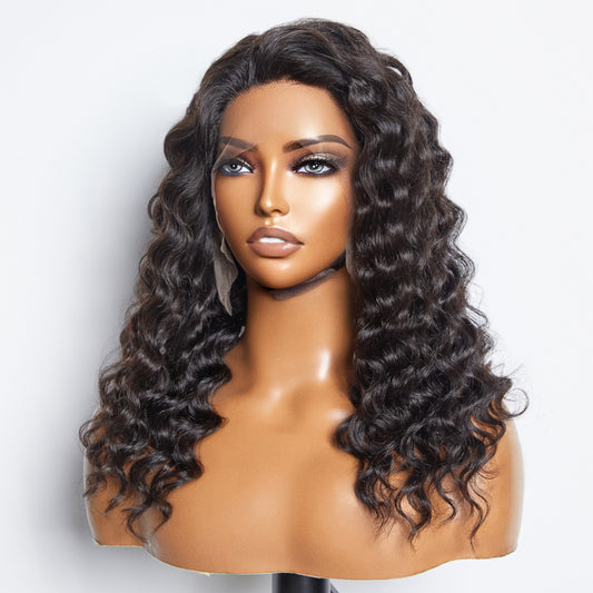 TedHair Glueless 3D Cap Pre-bleached Loose Deep 13x4 Transparent Lace Front Wig 150% Density