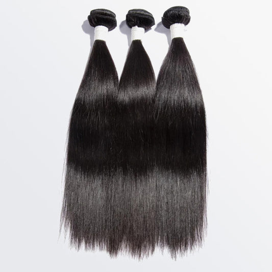 TedHair 12A 12''/14''/16'' 3 Bundles Straight Raw Hair Natural Black 300g-Free Shipping