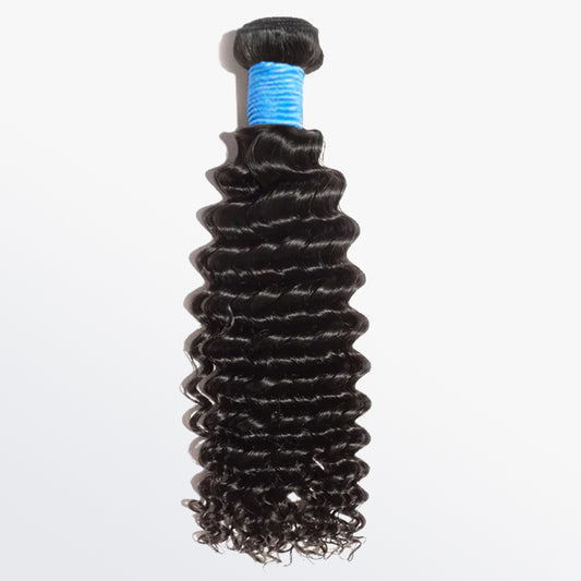 TedHair 10-30 Inch Deep Curly Virgin Brazilian Hair #1B Natural Black