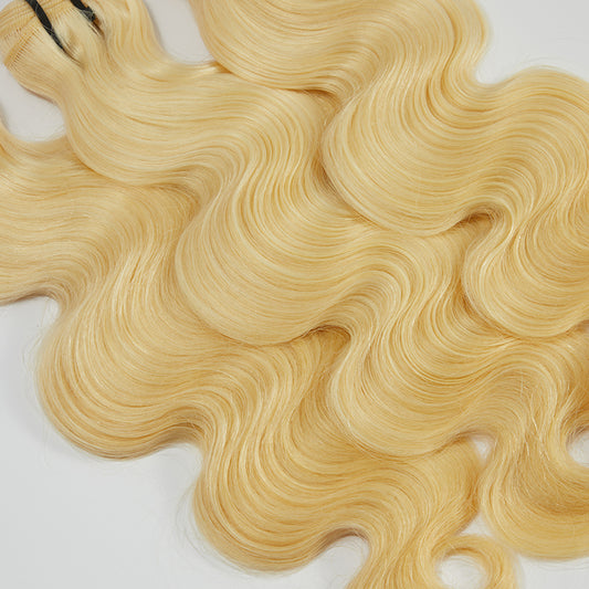 TedHair 12A Premium Raw Indian Hair #613 Lightest Blonde Body Wave 12-30''