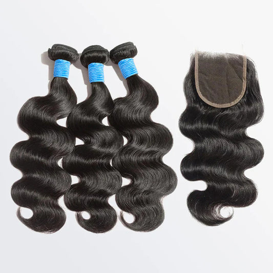 TedHair 10''/12''/14'' 3 Bundles Body Wave Virgin Hair 300g With 12'' 4*4 Body Wave Free Part Closure