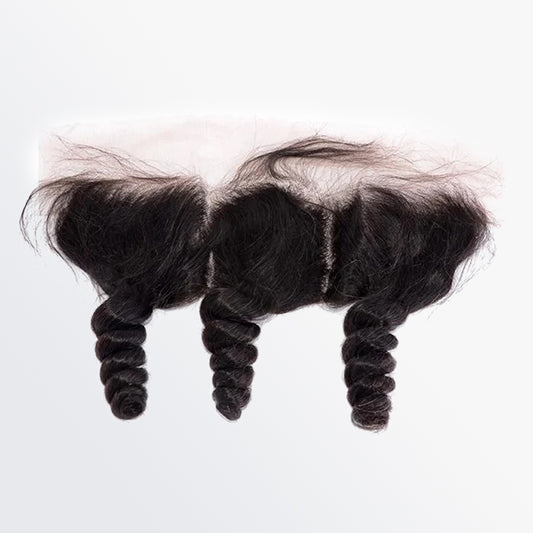 TedHair 14-20 Inch 13" x 4" Loose Wavy Free Parted Frontal #1B Natural Black