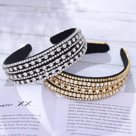Tedhair Diamond Crystal Beaded Headband Glitter Hairband Hair Accessories for Women Girls Party Supplies