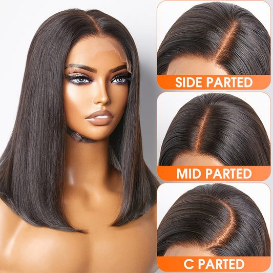 TedHair 150% Density 5x5 Glueless Lace Closure Bob Wig Straight