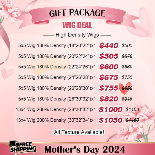 TedHair Mother's Day Package Sale for High Density Wigs