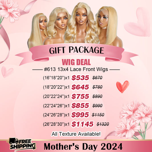 TedHair Mother's Day Package Sale for #613 13x4 Lace Front Wigs