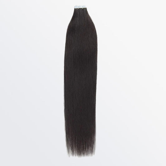 TedHair Premium Quality Straight Tape In Remy Hair Extensions #1B Natural Black