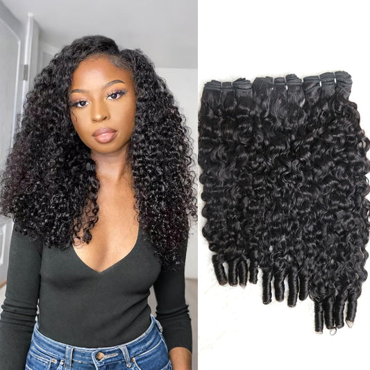 TedHair 14-28 Inch Burmese Curly Bundles Virgin Brazilian Hair #1B Natural Black