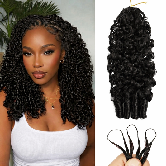 TedHair Miracle Knots Human Feather Crochet Hair Burmese Curly - Pre-Separated Knotless Crochet Braids for Seamless Blending