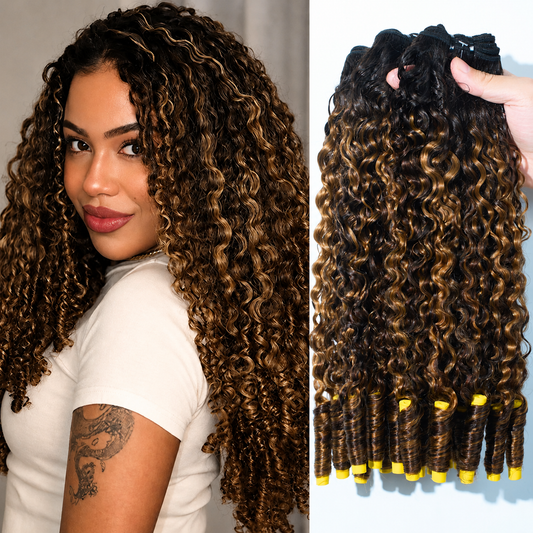 TedHair Burmese Curly 100% Virgin Hair Bundles #T1B/P4/27