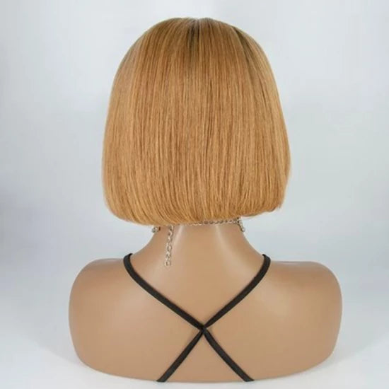 Tedhair 10-12 Inches Grab-N-Go T4/27# Straight Headband Wigs 200% Density-100% Human Hair