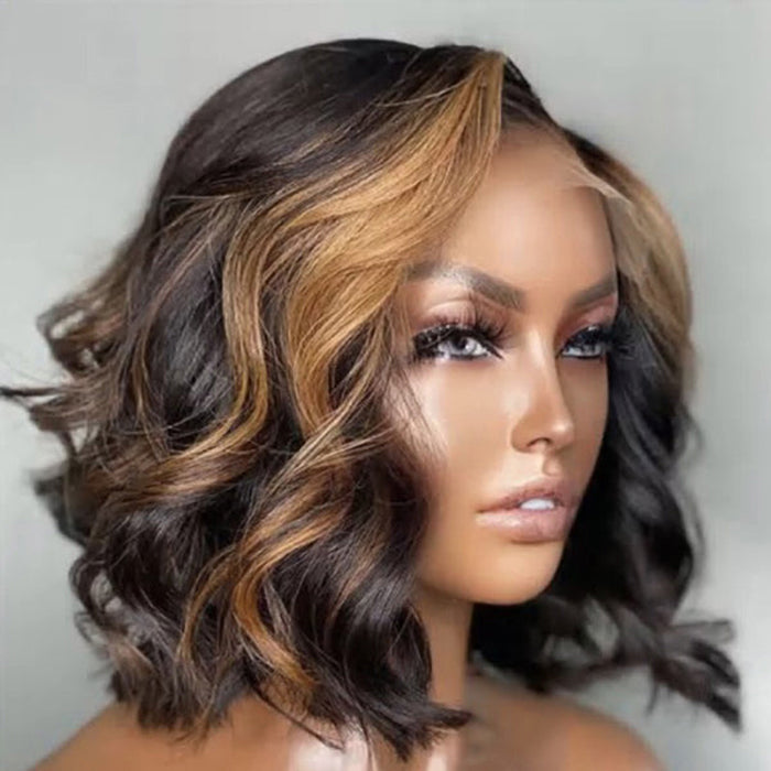 TedHair 12 Inches Loose Wave Mix Blonde Color 5X5 HD Lace Closure Wig-100% Human Hiar