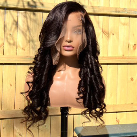 Tedhair 24 Inches 13x6 Salon Quality Body Wavy Lace Front Wig 200% Density-100% Human Hair