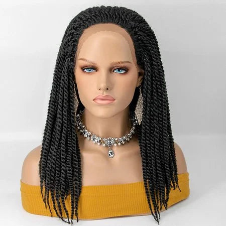 Tedhair 18 Inches 13x2 Reggae Twisted Medium Braids Lace Front Wig Pre-plucked