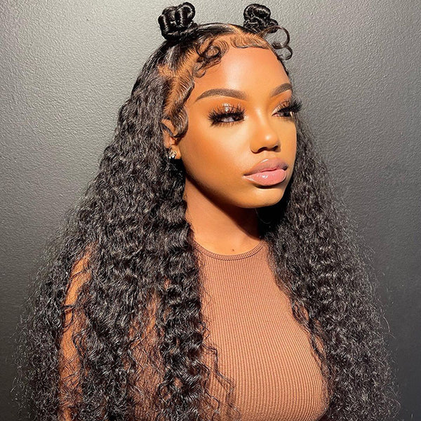 Tedhair 24/26/28 Inches 13x6 Long Wave Pre Up-do Style Lace Front Wig 200% Density-100% Human Hair