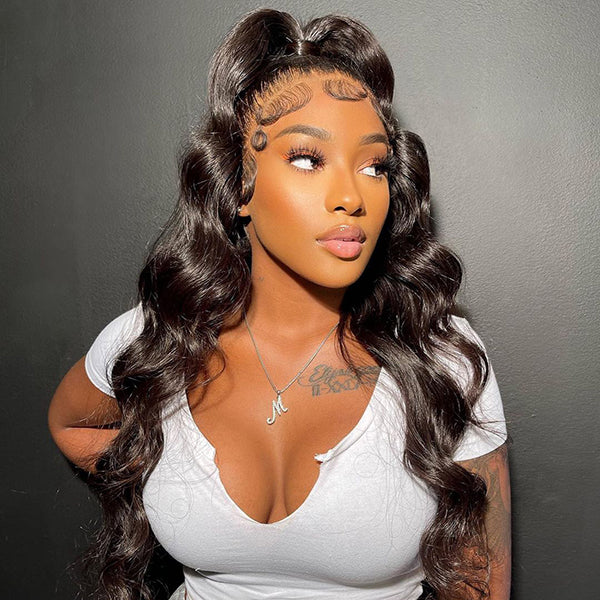 Tedhair 16/18/20/22/24 Inches 13x4 Cute Body Wave Up-do Style Lace Front Wig 200% Density-100% Human Hair