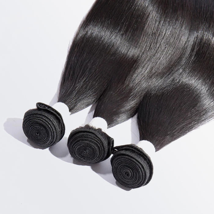 TedHair 12A 12''/14''/16'' 3 Bundles Straight Virgin Hair Natural Black 300g-Free Shipping