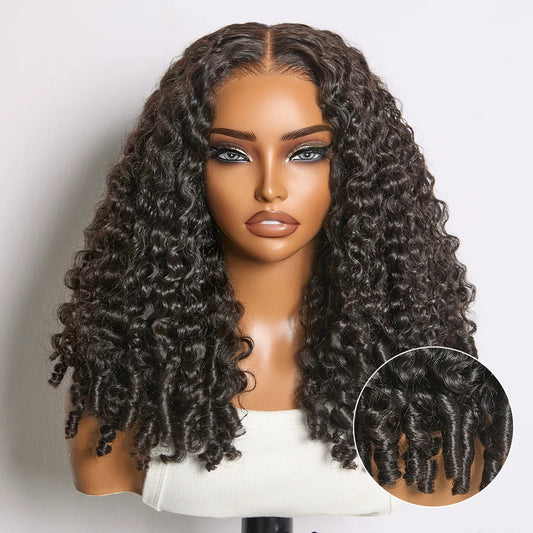 TedHair 150% Density 13x6 Glueless 3D Cap Pre-bleached Lace Frontal Wig Burmese Curly