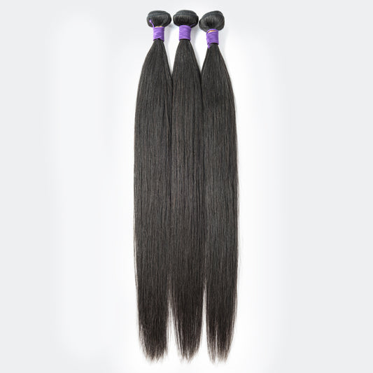TedHair 12A 12''/14''/16'' 3 Bundles Straight Raw Hair Natural Black 300g
