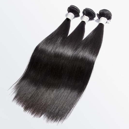 TedHair 12A 12''/14''/16'' 3 Bundles Straight Raw Hair Natural Black 300g-Free Shipping