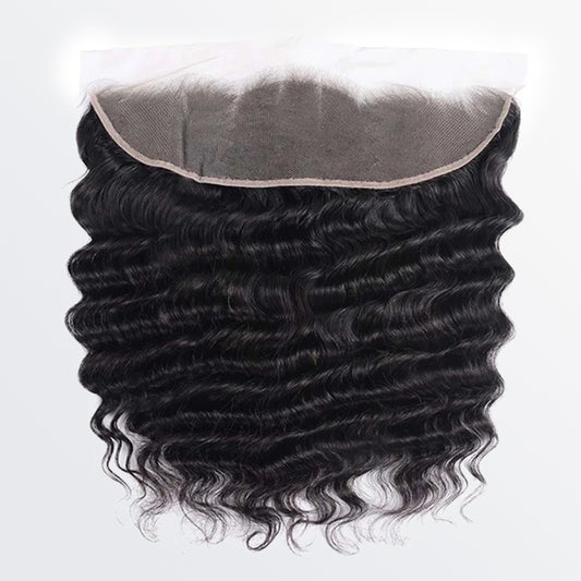 TedHair 14-20 Inch 13" x 4" Loose Deep Wavy Free Parted Frontal #1B Natural Black