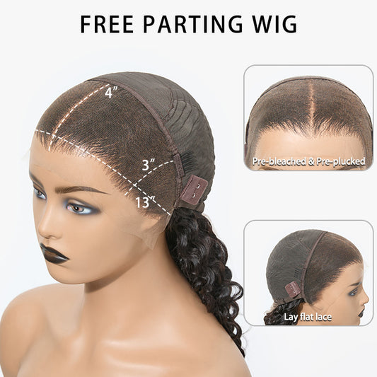 TedHair 180% Density HD 13x4 Full Frontal Lace Wig Deep Wave