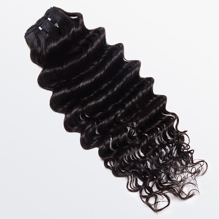 TedHair 18-30 Inches Raw Vietnam Hair Bundles Deep Wavy #1B Natural Black
