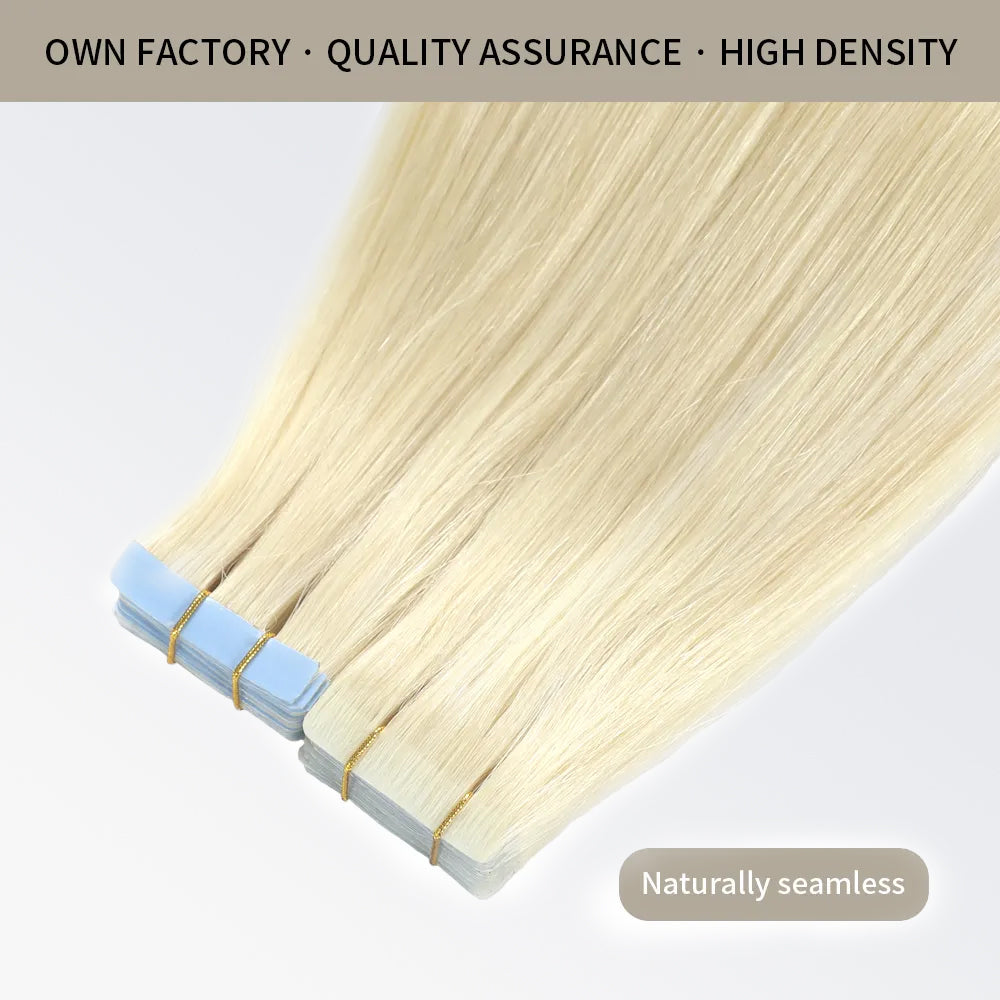 TedHair Seamless Injected Hand-Tied Invisible Tape In Hair Extension 20Pcs Virgin Human Hair