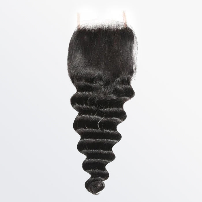 TedHair 12-20 Inch 4" x 4" Loose Deep Free Parted Lace Closure #1B Natural Black