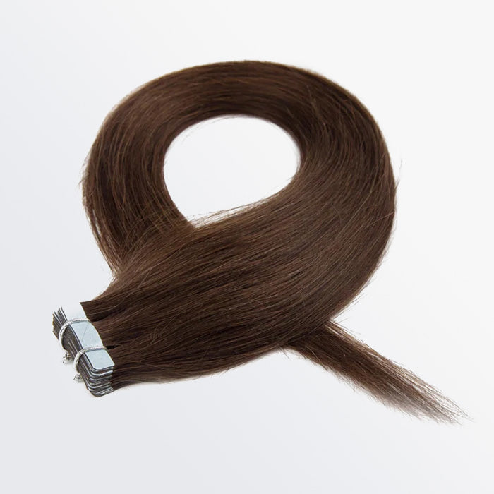 TedHair Premium Quality Straight Tape In Remy Hair Extensions #4 Chocolate Brown