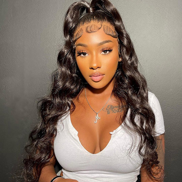 Tedhair 16/18/20/22/24 Inches 13x4 Cute Body Wave Up-do Style Lace Front Wig 200% Density-100% Human Hair