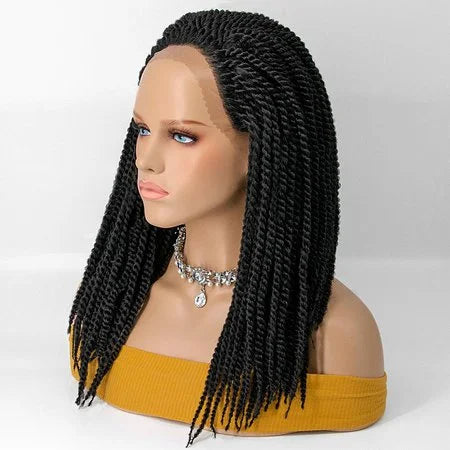 Tedhair 18 Inches 13x2 Reggae Twisted Medium Braids Lace Front Wig Pre-plucked