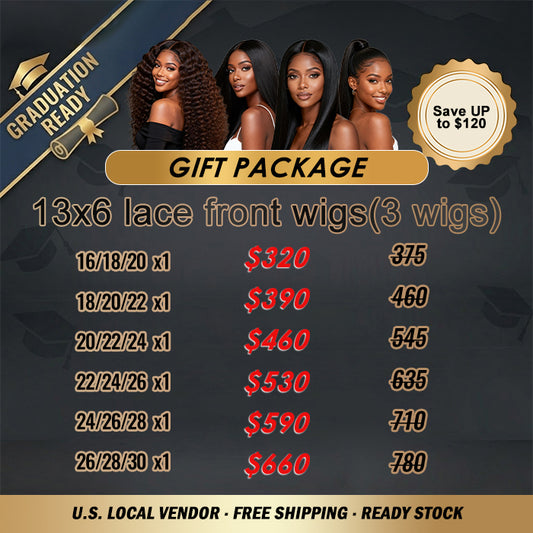 2026 Graduation Season Package Deal｜13x6 Lace Frontal Wigs $320-$660 #1B Natural Black