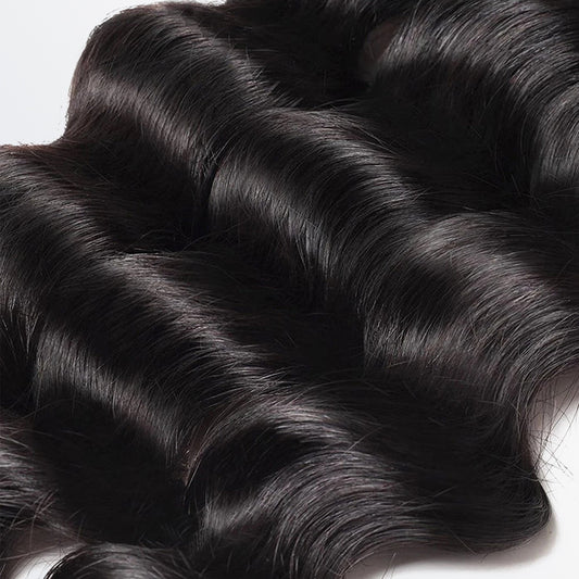 TedHair 12-26 Inch Loose Deep Virgin Brazilian Hair #1B Natural Black
