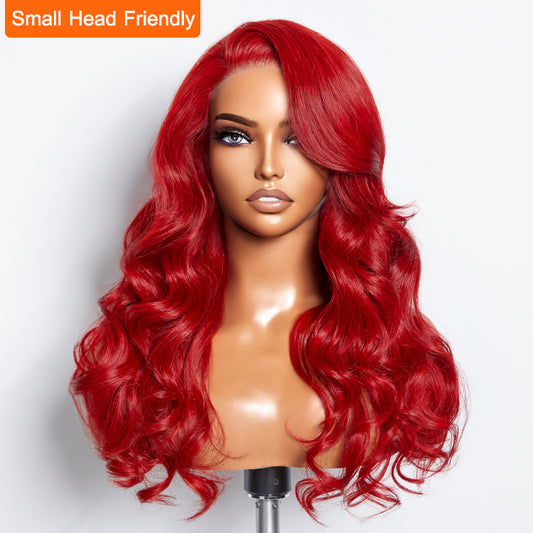 Tedhair 24 Inches 5"x5"  Wear & Go Glueless #Red Lace Closure Wig-100% Human Hair