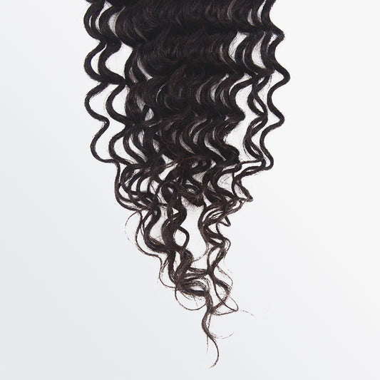 TedHair 12-20 Inch 5" x 5" Deep Curly Free Parted Lace Closure #1B Natural Black