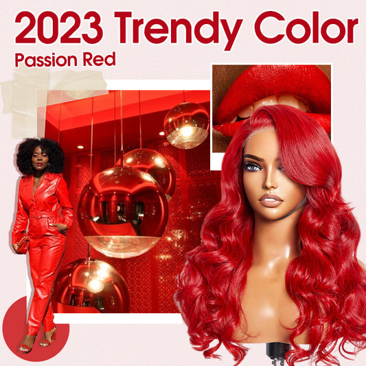Tedhair 24 Inches 5"x5"  Wear & Go Glueless #Red Lace Closure Wig-100% Human Hair