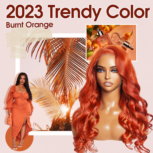 Tedhair 24 Inches 5"x5"  Wear & Go Glueless #Orange Lace Closure Wig-100% Human Hair