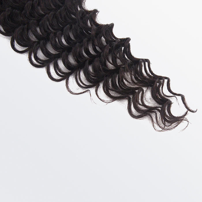 TedHair 14-20 Inch 5" x 5" Deep Wavy Free Parted Lace Closure #1B Natural Black