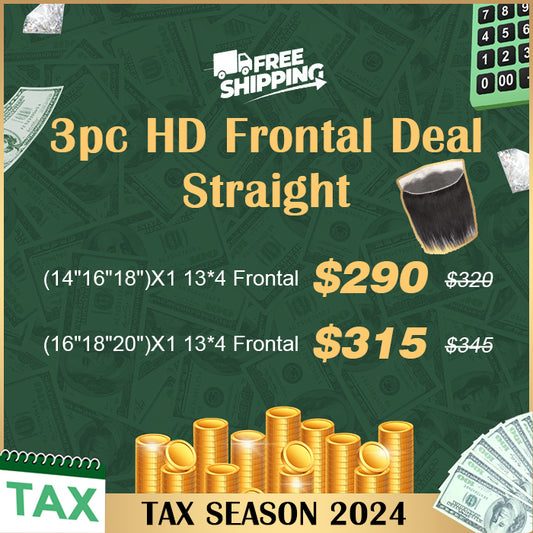 TedHair Tax Season Package 3pcs Straight HD Frontal Deal $290-$315 Free Shipping
