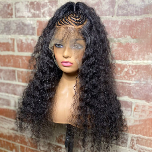 Tedhair 24 Inches 13x6 Pre-Braided High Ponytail Lace Front Wig 200% Density-100% Human Hair
