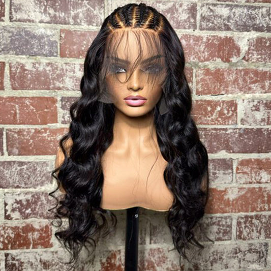 Tedhair 22 inches 13x6 Romantic Body Wave with Braids 200% Density-100% Human Hair