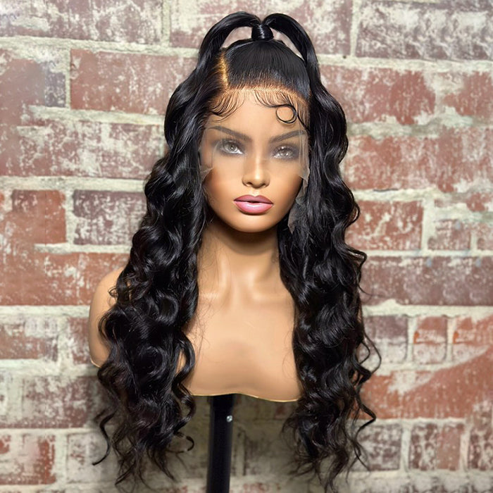Tedhair 22 Inches 13x6 Body Wave with Up-do Lace Frontal Wigs 200% Density-100% Human Hair
