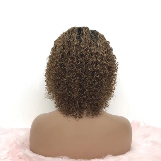 Tedhair 12-20 Inches Grab-N-Go 1B/30# Curly Headband Wigs 200% Density-100% Human Hair