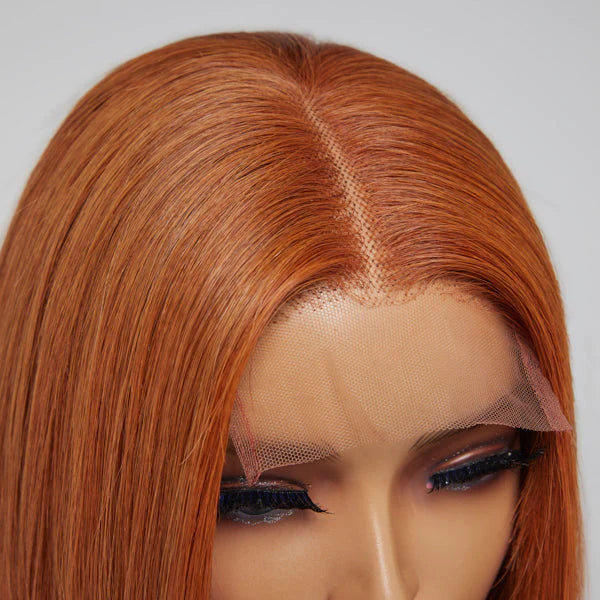 TedHair 10 Inches 4x4 Beginner Friendly Sugar Maple Glueless Mid Part Bob Lace Closure Wig-100% Human Hair