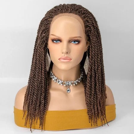 Tedhair 12 Inches 13x2 Reggae Twisted Medium Braids Lace Front Wig Pre-plucked