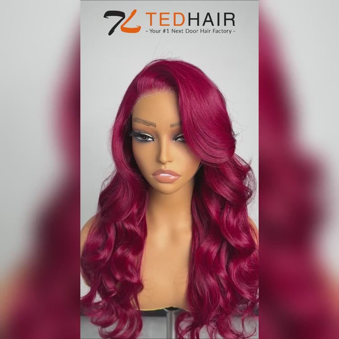 TedHair 150% Density 13x4 Pre-Plucked Free Part Lace Frontal Wig Body Wave 24 Inches 99J